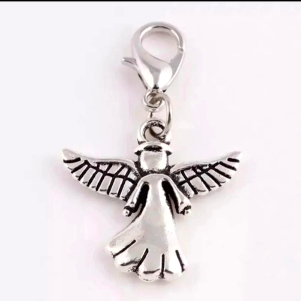 Guard angel planner charm clipon silver angelical